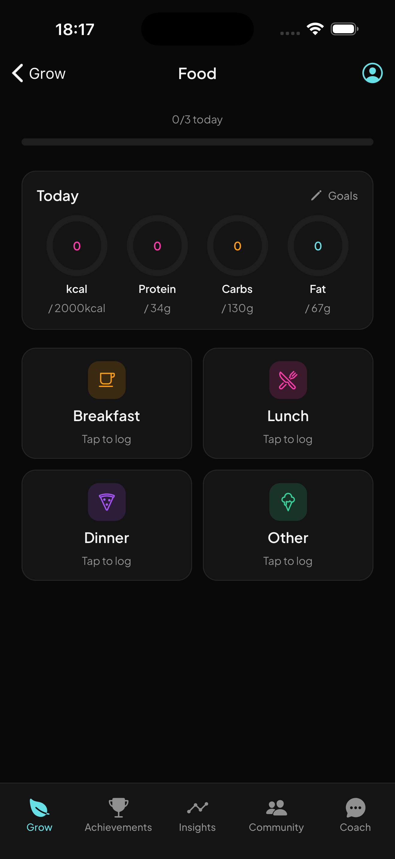 Food tracker — calories and macros